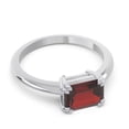 thumbnail image 3 of 2.50 Carat Emerald Cut Garnet Gemstone Sparkle Anniversary Ring for Ladies Solid 18K White Gold Size 11 by Diamond Capitals, 3 of 8