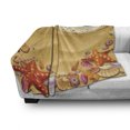 thumbnail image 2 of Seashells Soft Flannel Fleece Blanket, Seashells on the Beach Style Coastal Fun Relaxation Waves Shoreline, Cozy Plush for Indoor and Outdoor Use, 50" x 60", Sand Brown Orange Teal, by Ambesonne, 2 of 5