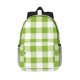 thumbnail image 1 of Easygdp White Green Plaid Mochila Ligera de 15 Pulgadas para Estudiantes, Mochila Cómoda para la Escuela y Viajes, Correas Ajustables, 1 of 6