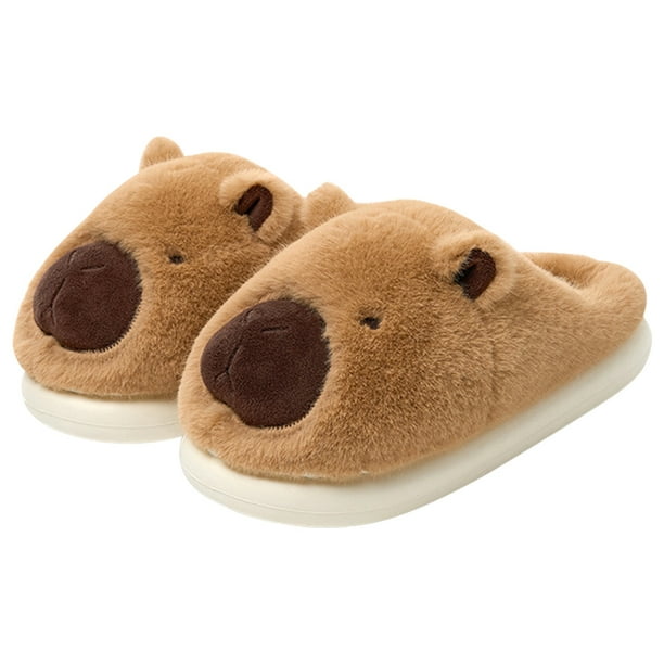Zapatillas de peluche de capybara zapatillas de punta cerrada
