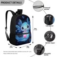 thumbnail image 5 of Yuyamidu Blue Axolotl Kids School Backpack Set, 4 Pieces with Lunch Bag, Pencil Case and Water Bottle Carrier, Large Capacity Backpack for Elementary, Middle School and Travel, 5 of 7