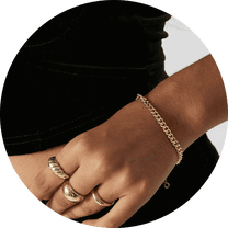 Paper Chain Layout GOSFRY Dainty Bracelets for Women 14K Gold Plated Filled Simple Cuban ...