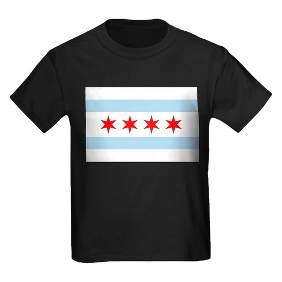 CafePress - Chicago Flag T Shirt - Dark T-Shirt Kids XS-XL