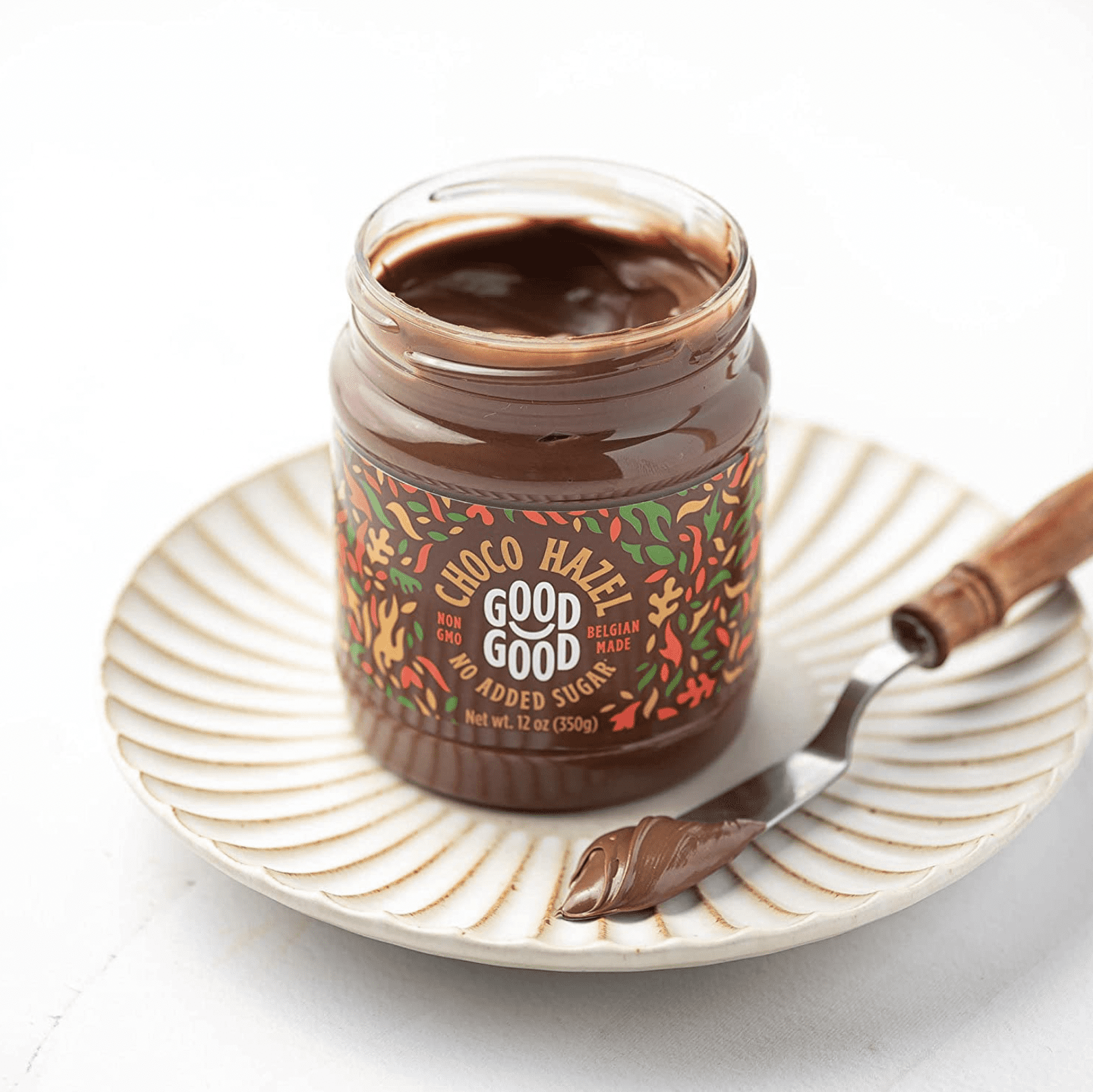 GOOD GOOD Choco Hazelnut Spread with Cocoa, No Added Sugar, 12 oz, 2 Pack