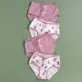thumbnail image 2 of FINALGANG Girls 4 Pack Cartoon Prints Briefs Kids Teen Breathable Comfortable Underwear With Lace Trim For Casual Daily Wear Purple 7-8 Years, 2 of 3