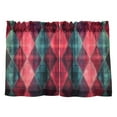 thumbnail image 7 of Yayeee Kitchen Curtains Tier Pair Light Filtering 27"x24" Rod Pocket Short Cafe Window Panel, Vibrant Green Tartan Pattern, 7 of 7