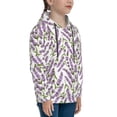 thumbnail image 3 of Uemuo Lavender Flowers Pattern Hooded Sweatshirt for Youth Pullover with Kangaroo Pocket Trendy youth sweatshirt Casual Hoodie for Boys and Girls-Medium, 3 of 6
