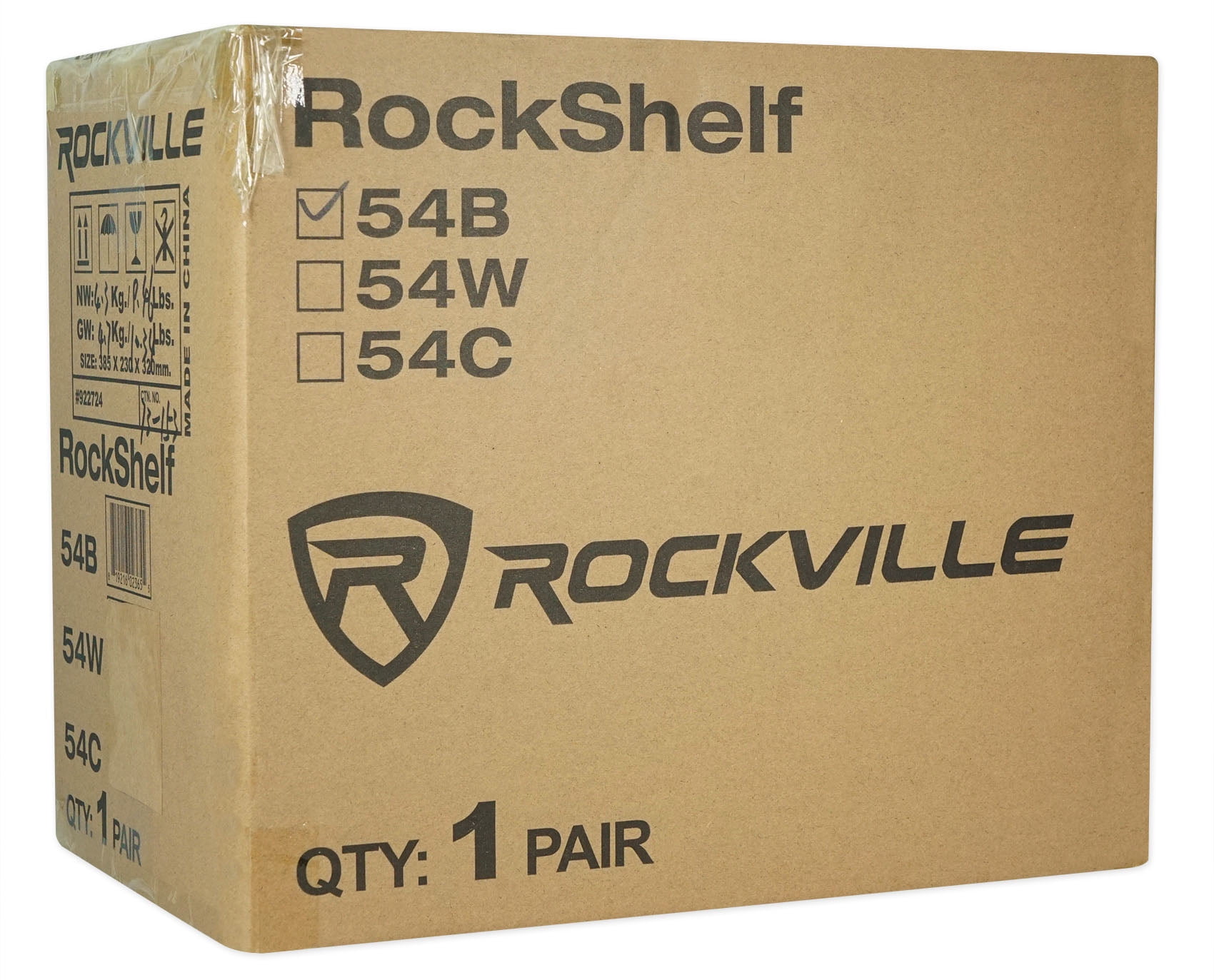 Pair Rockville RockShelf 54B Black 5.25" Home Bookshelf Speakers + 28" Stands
