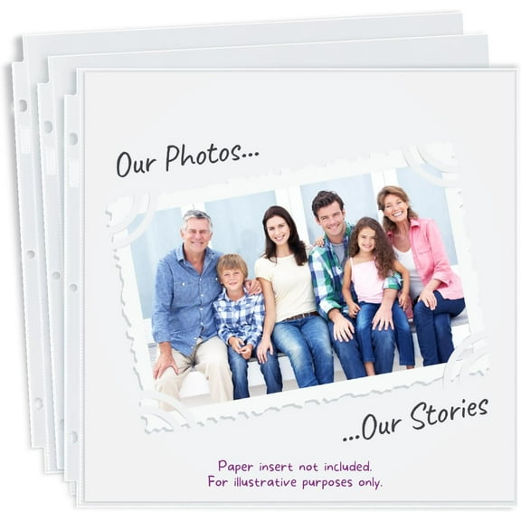 EP Scrapbook Refill Pages 12x12 - (25 Pack) Super Heavyweight, Fits 3-Ring Scrapbooking Binders, Standard 12 x 12 Photo Album Pages, Sheet Protectors, Paper Inserts Not Included