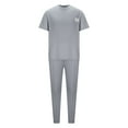 thumbnail image 4 of Miluxas Mens 2 Piece Sweatsuits Outfits Short Sleeve Pullover Loungewear & Joggers Sweatpants Summer Casual Track Suits Set Gray XL(XL), 4 of 8