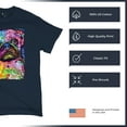 thumbnail image 4 of Tee Hunt Cute Pug Puppy T-Shirt Dean Russo Colorful Neon Mosaic Dog Men's Tee, Navy Blue, Large, 4 of 5