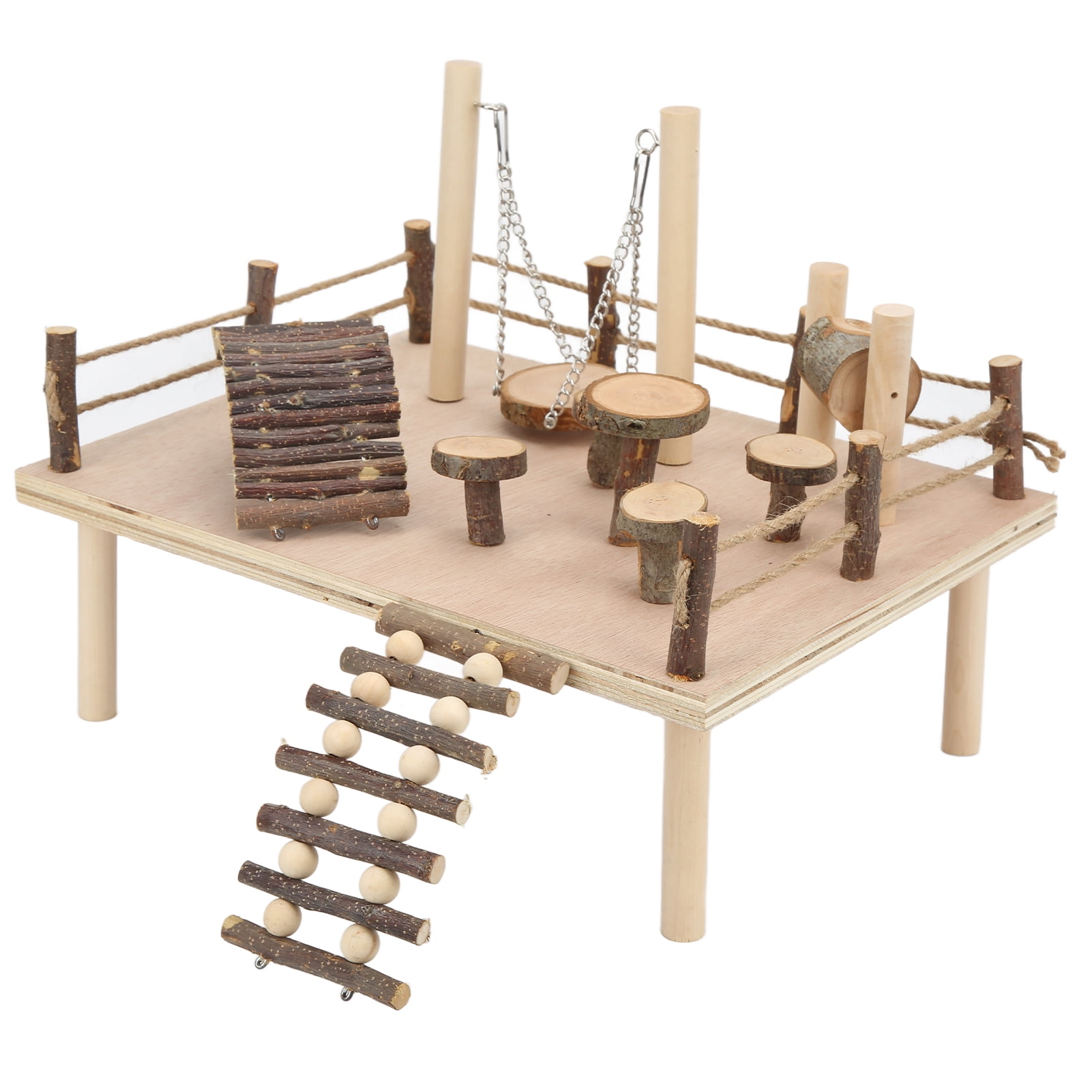 M Buder Hamster Natural Wooden Living Climbing System, Apple Wood Playground Set for Small Pets, 14.96 inches / 38.00 cm