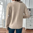 thumbnail image 6 of Cute Heart Print Sweater for Women - V-Neck Sweater Pullovers with Lace Trim, Knit Jumper Light Khaki L, 6 of 9