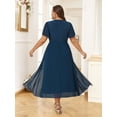 thumbnail image 5 of LapaPlus Elegant Navy Blue Dress, Plus Size Dresses, Flattering Party Gown for Women, with Chiffon & Sequin Accents (Sizes 1X-5XL), 5 of 12