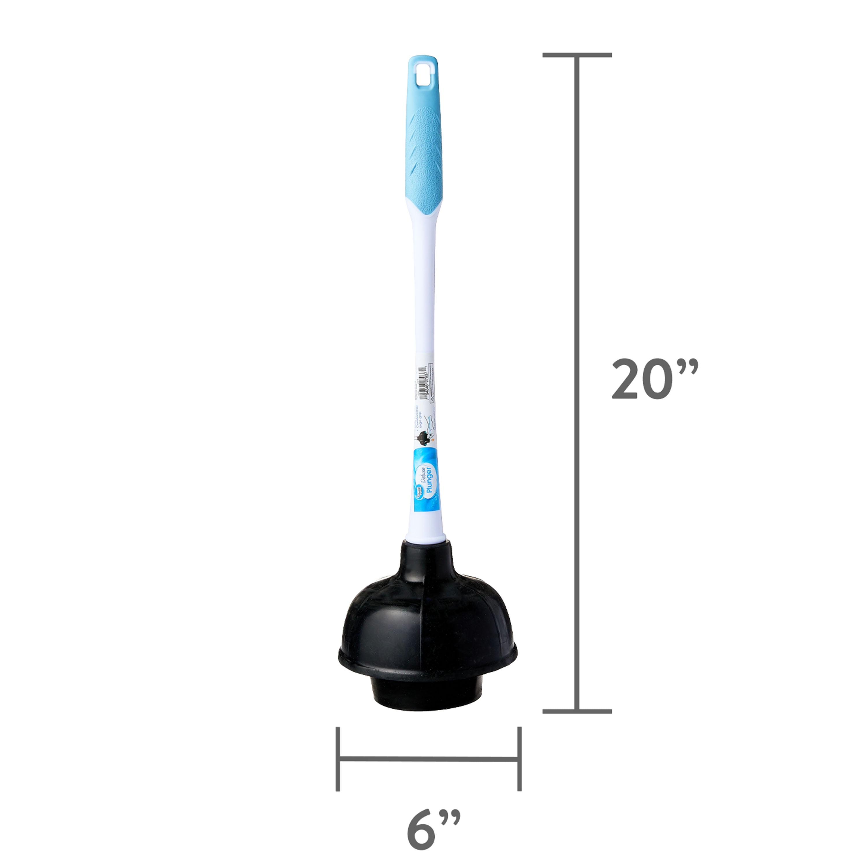 Great Value Deluxe Toilet Plunger with 16-in Ergonomic Plastic Handle, 1 Each