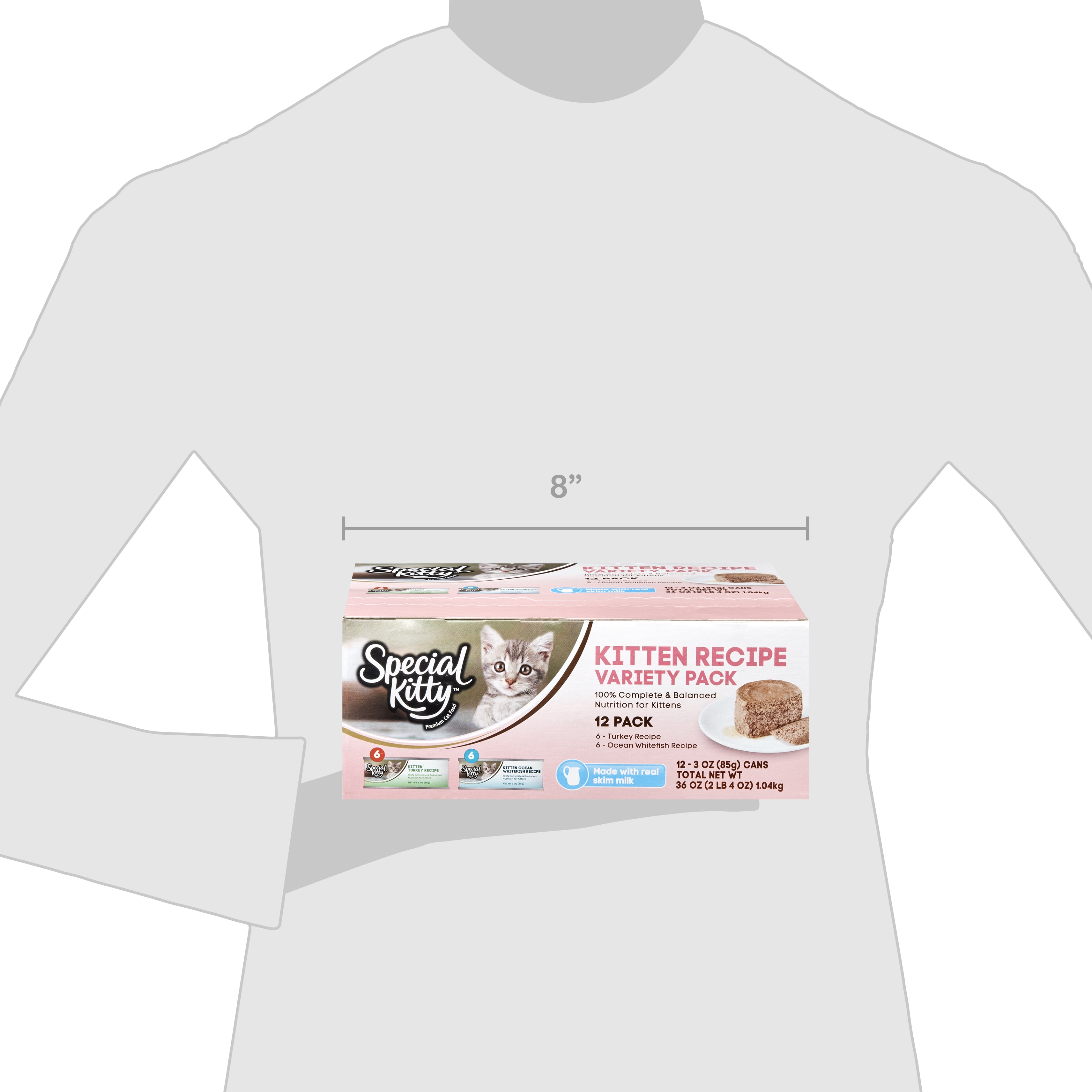 (12 Pack) Special Kitty Kitten Recipe Variety Pack, Turkey and Ocean White Fish, 3 oz. Cans