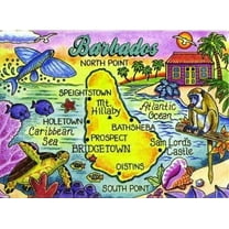Barbados Map Caribbean Fridge Collector's Souvenir Magnet 2.5 inches X 3.5 inches