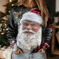 thumbnail image 2 of Futezty Women's Raglan Shirt Christmas Tops Long Sleeve Xmas Pullover Blouse Red Glass Santa Hat Graphic Sweatshirt, 2 of 7