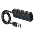 thumbnail image 1 of Concentrador USB 3.0 delgado de 4 puertos, con interruptores de alimentación LED individuales Concentrador USB de datos portátil para Sunnimix  Centro de transferencia de datos, 1 of 8