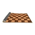 thumbnail image 2 of Ahgly Company Indoor Round Checkered Orange Modern Area Rugs, 3' Round, 2 of 4