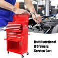 thumbnail image 6 of Tcbosik Rolling Tool Chest with 8 Storage Drawers, Tool Box Organizer with Lockable Wheels, Sliding Drawers and Detachable Top, Garage Workshop Tool Cabinet, Red, 6 of 7
