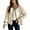 Beige, variant on Karight Women's Button Down Long Sleeve Wool Coat Crewneck Jackets