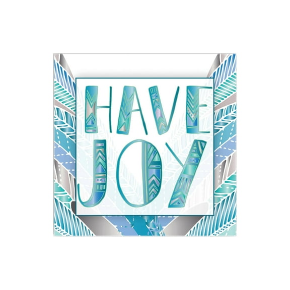 Have Joy Bluegreen Stripes 12 x 12 Wood Wall Sign Plaque