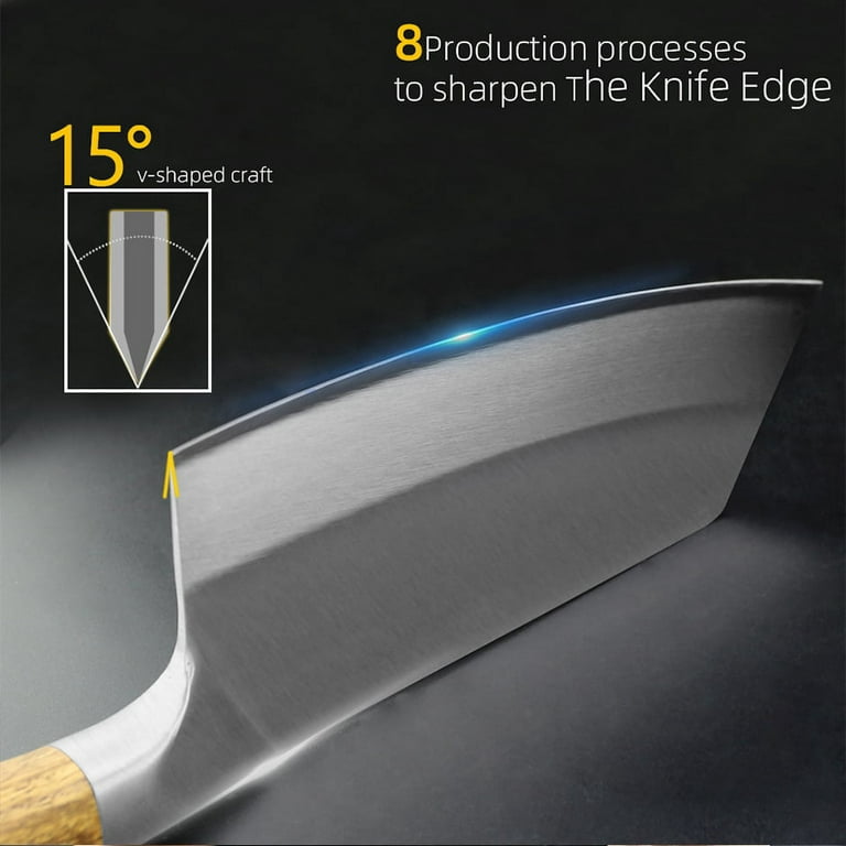Kitchen Knife 7 inch Chinese Meat Cleaver Knife Damascus Laser Chef Knife  Bone Chopping Knife Butcher Knife German Stainless Steel Ergonomic Handle 