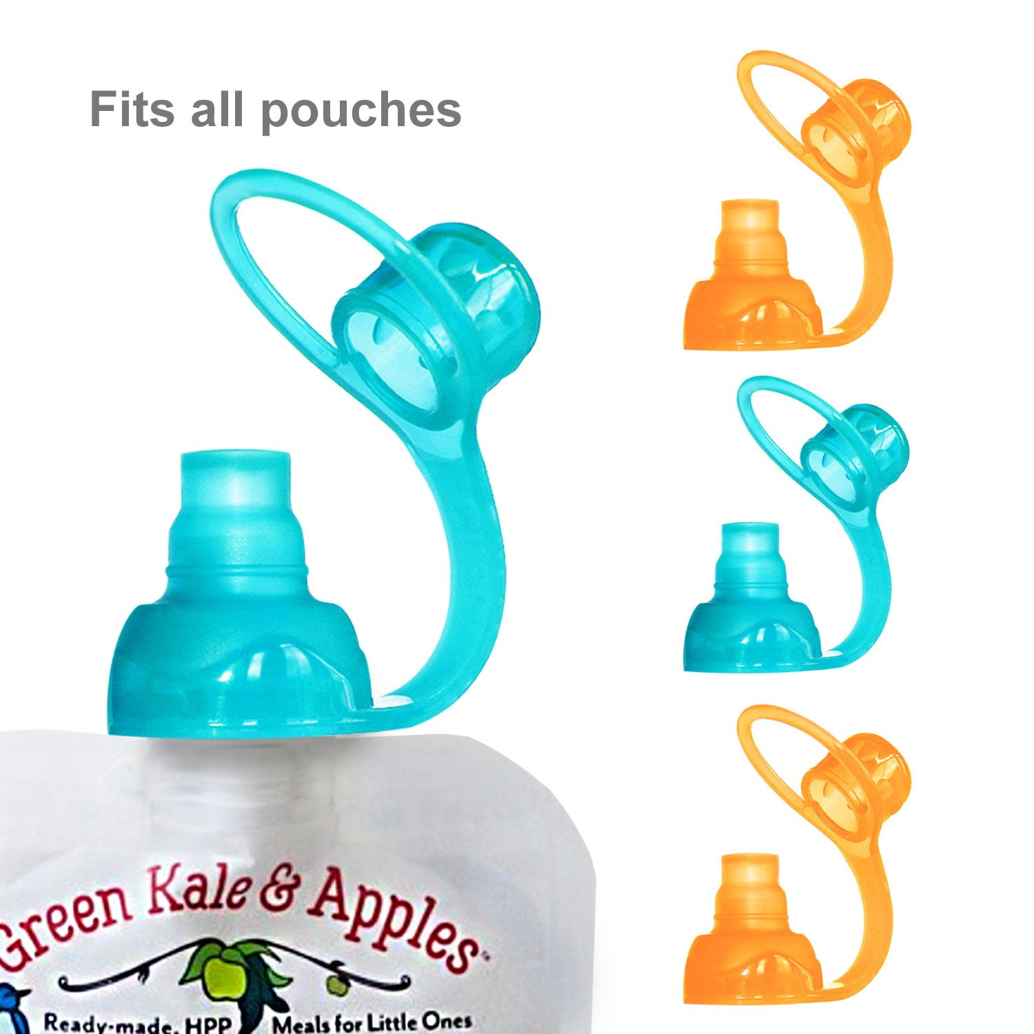 Reusable Baby Food Pouch Tops w/ Flow-Control Valve for ...