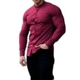 thumbnail image 3 of DYMADE Men's Muscle Dress Shirt Slim Fit Stretch Long Sleeve Casual Button-Down Shirt, 3 of 5