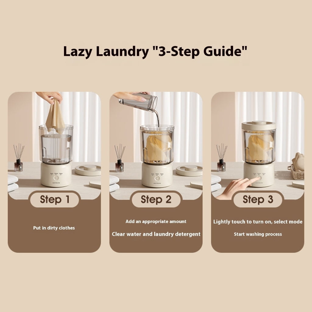 Rechargeable Mini Washing Machine Wireless Cleaning For Baby Clothes Underwear Quiet Motor 4000mah Travel Home Use
