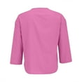 thumbnail image 6 of Outfmvch 3/4 Sleeve Tops for Women Cotton Linen Tops for Women Button Down Shirts Cotton Shirts for Women Work Shirts for Women Summer Shirts for Women Womens Vintage Tshirts Pink 4xl, 6 of 9