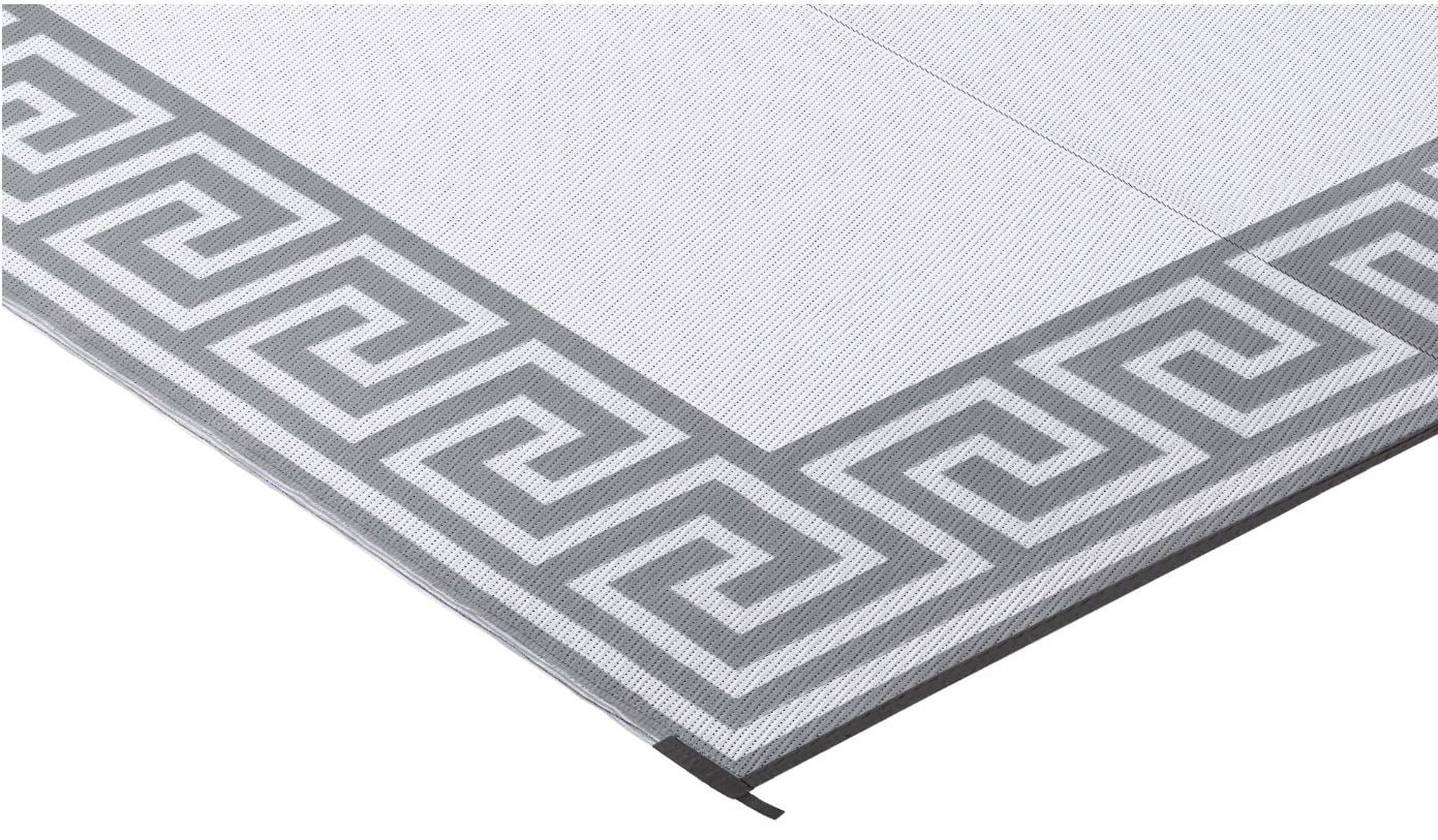 Auto Drive 9' x 12' Gray Greek Key Reversible RV Outdoor Patio Mat