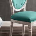 thumbnail image 3 of Modway Arise 19.5" Oval Back Velvet Dining Side Chair, Natural/Teal Blue, 3 of 9
