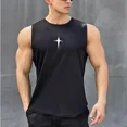 thumbnail image 5 of PanBiqintyy summer Sleeveless vest outdoor sport tank top running fitness undershirt quick drying round neck gym T-shirt men Breathable tops, 5 of 9