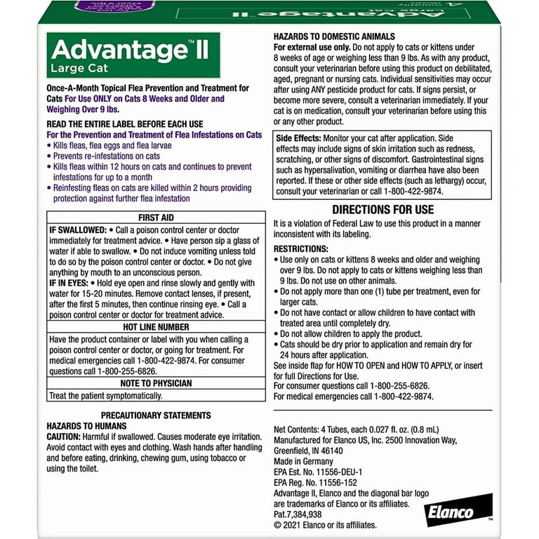 Advantage ii top side effects cats