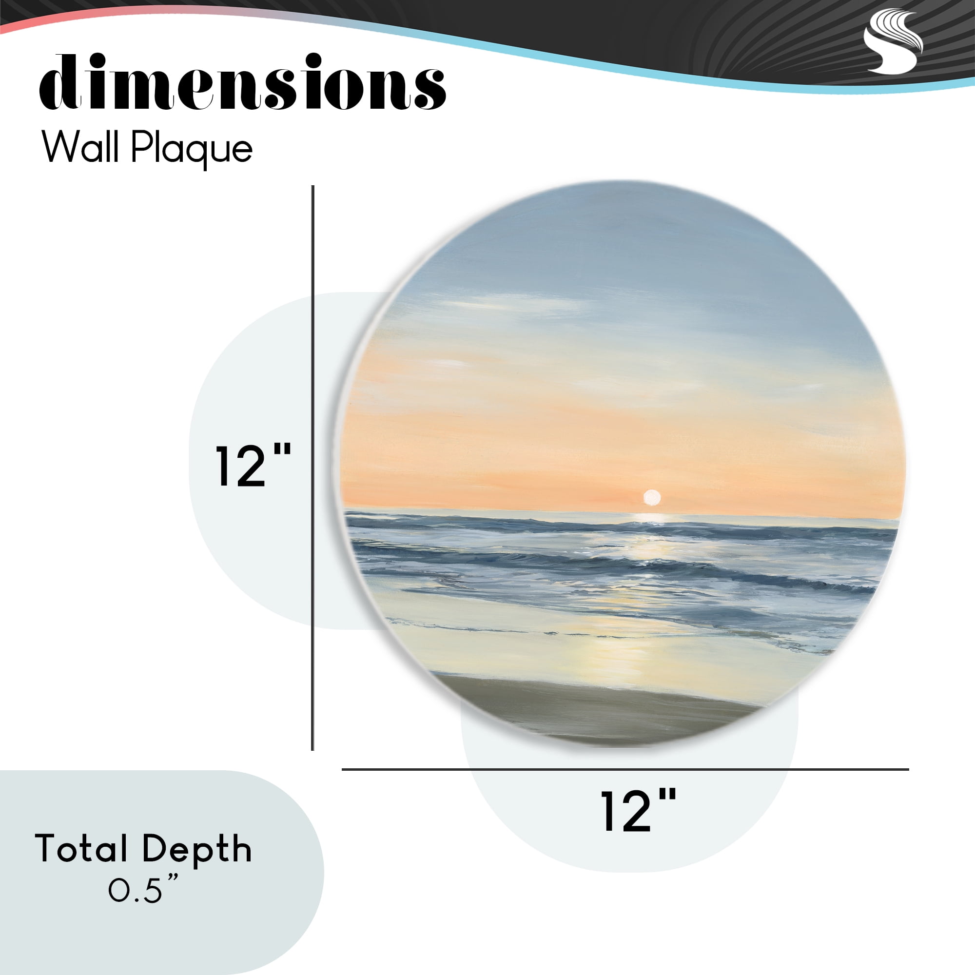 Stupell Industries Soft Sunset Reflection Circular Wall Plaque, design by Georgie Harrison