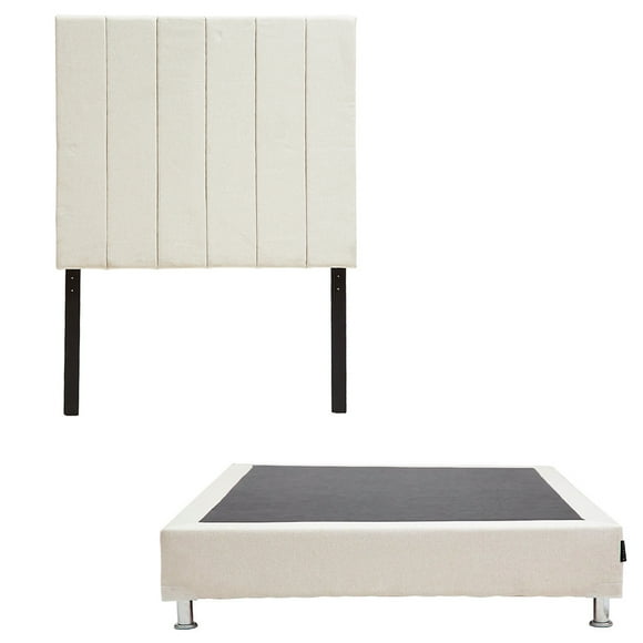 Box Base Cama Individual + Cabecera Argos Beige