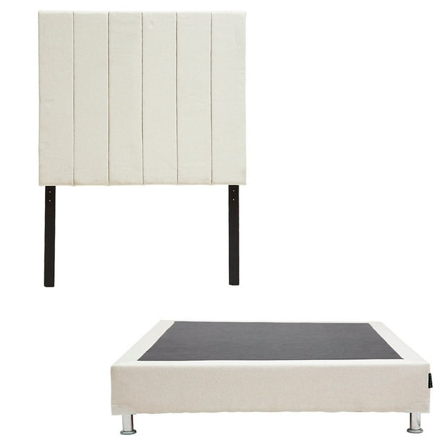 Box Base Cama Individual + Cabecera Argos Beige