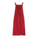 thumbnail image 4 of Vestido de Algodón con Bolsillos Suelto Largo Vestido Colgante Color Sólido Falda Casual, Imitación Algodón Marco de Verano con Cordón, 4 of 8