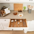 thumbnail image 5 of Bamboo Expandable 5 Large Compartment Adjustable Cutlery Drawer Tray Organizer, 5 of 12