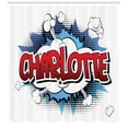 thumbnail image 3 of Ambesonne Charlotte Shower Curtain, Female Name Cartoon, 69"Wx70"L, Multicolor, 3 of 3