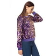 thumbnail image 4 of Sweat à Paillettes pour Femmes Manches Longues Pull avec Poignets Côtelés, 4 of 5