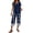 14#Dark Blue, variant on Summer Outfits Two Piece Sets for Women Capri Set Casual Summer Wide Leg Crop Pants and Top Matching Suits Black 2XL