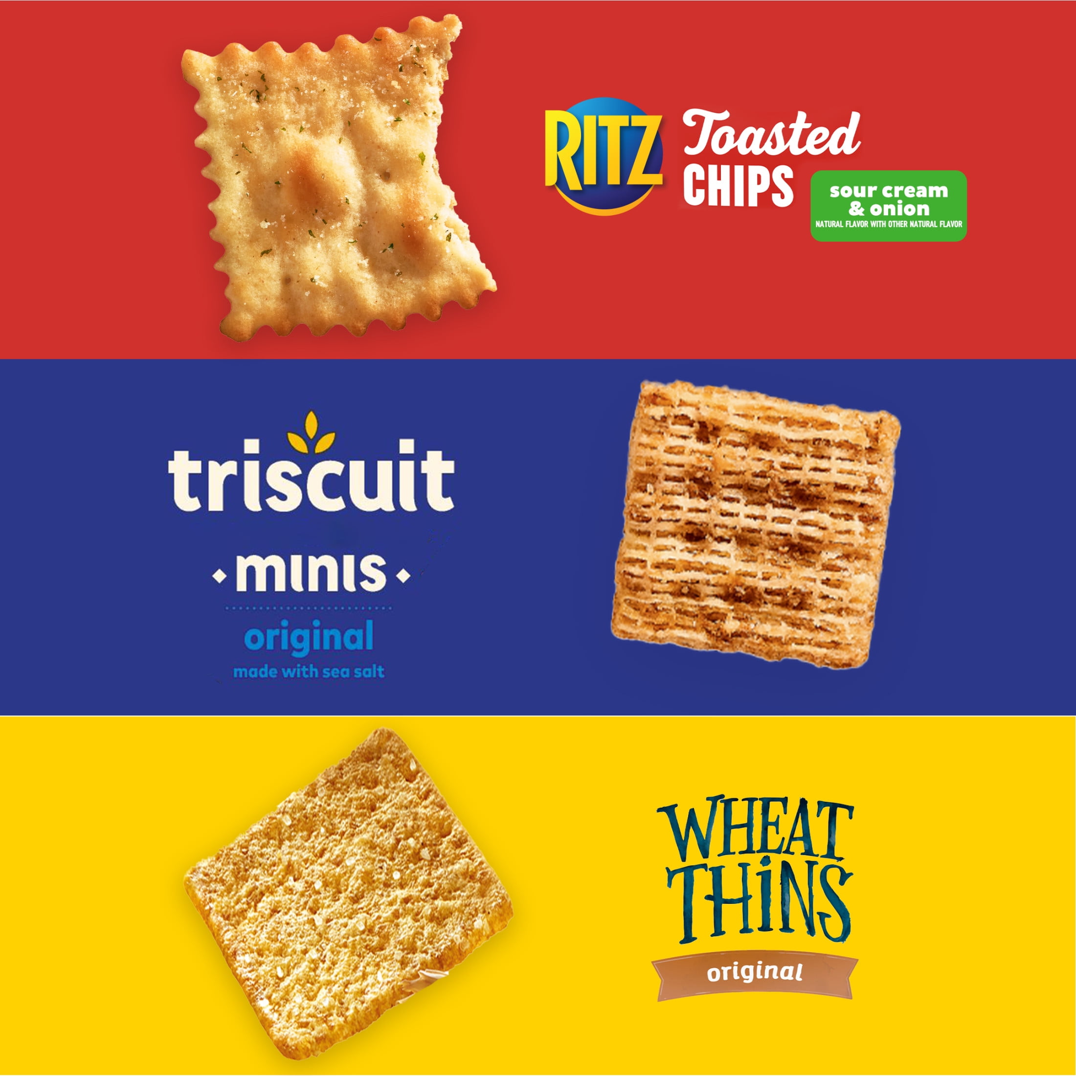 Nabisco Crackers Variety Pack, RITZ Toasted Chips, Wheat Thins Snacks & Triscuit, 40 Snack Packs