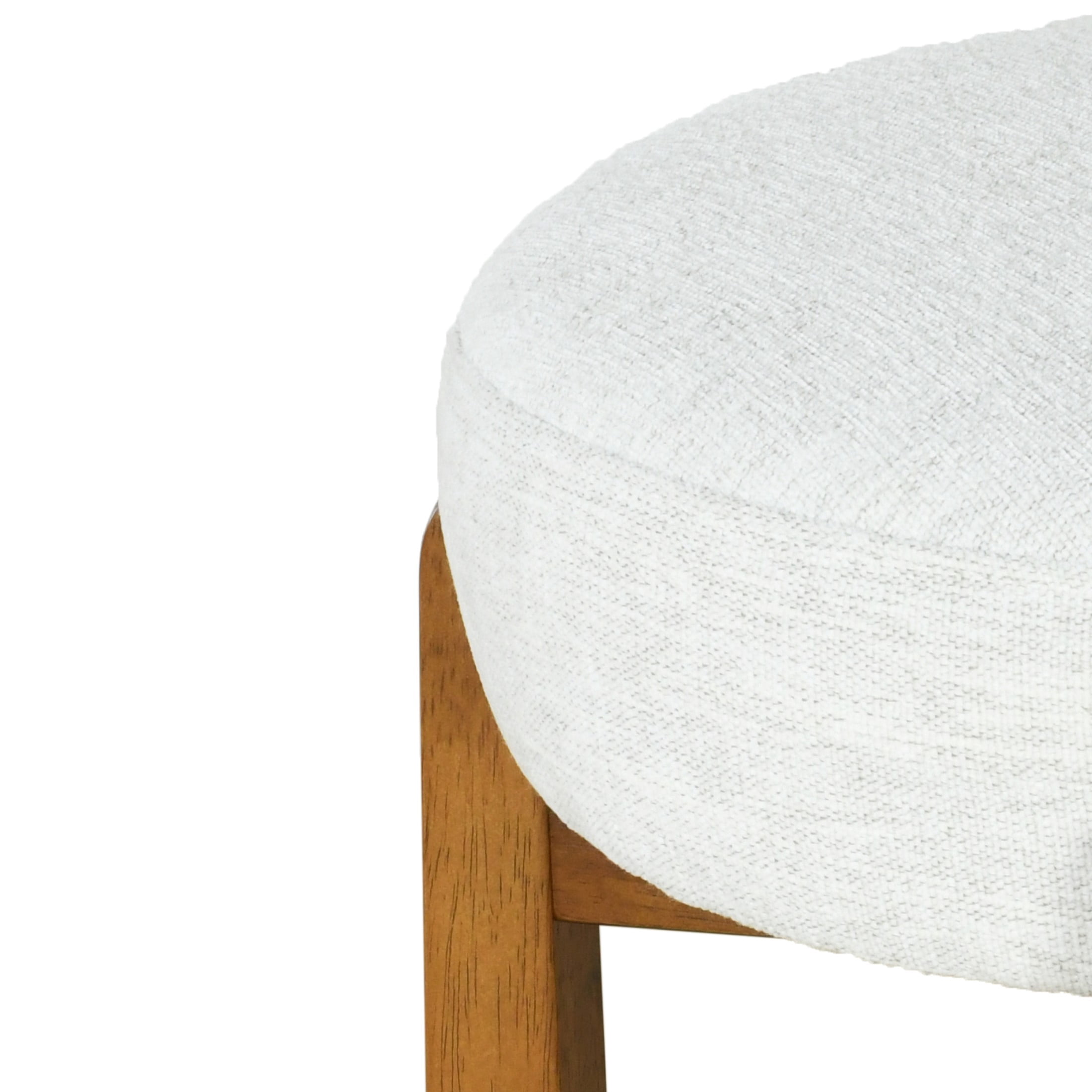 Christopher Knight Home Rustic Upholstered Bar Stools with Round Backs, Solid Wood Frame, Ivory, Set of 4