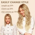 thumbnail image 3 of Clip in Long Wavy Synthetic Hair Extension 24 Inch Golden Blonde 4PCS Thick Hairpieces Fiber Double Weft Hair for Women, 3 of 7