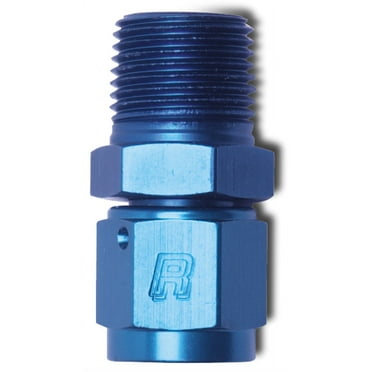 Edelbrock/Russell 614206 Blue Anodized Aluminum Straight Female -6AN to Male 1/4 NPT Adapter Fitting
