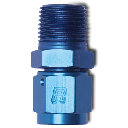 Edelbrock/Russell 614206 Blue Anodized Aluminum Straight Female -6AN to Male 1/4 NPT Adapter Fitting