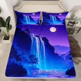 thumbnail image 2 of Homewish Natural Landscape Waterfall Full Size Sheets,Chic Scenery Bed Sheets,Purple Galaxy Sheet Sets For Girls Boys,Breathable Home Decor,4 Pieces, 2 of 7